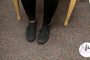 Discover hidden candid shots of Ethiopian college student's ebony feet and toes.