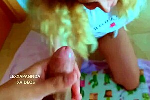 my stepsister with green eyes gives an incredible blowjob, so horny