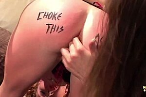 Wild and big ass brunette and redhead have a threesome on the couch with fingering