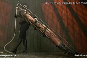 Slave in Leather Ballet Boots Tormented with Gagging