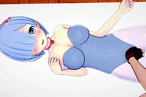 Rem maid in bunny outfit gets fucked in bed again 😍