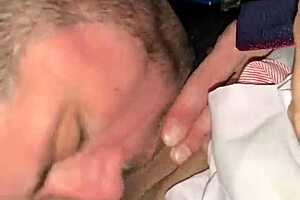 redhead rough blowjob in car with pastor, public facial cum