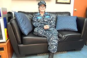 - violet navy casting pov, rough anal on sofa with brutal american boobs