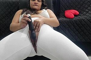 Latina babe TEARS her pants, showing off BIG ASS and legs in fetish fun.