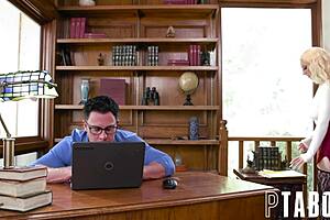 Seth Gamble resists big titty secretary Skylar Vox temptation