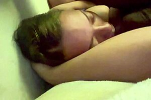 Mixed girl eagerly sucks wet interracial monster cock with natural tits.