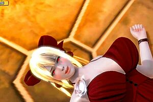 in this hentai 3d, an asian babe rides a blonde goddess in cowgirl, getting anal and creampie