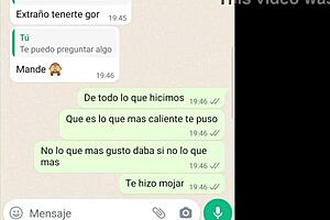 Chatting with sexy latina girlfriend after webcam fucking