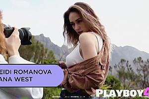 Petite blonde yana west undresses outdoors for heidi romanova in lesbian pose