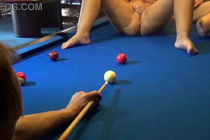 Three Girls Get Banged Hard In Public Billiard Cafe Orgy!