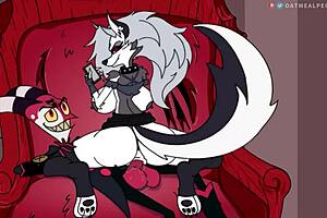 loona from helluva boss getting wild with stepdad, oh man, it’s crazy fun