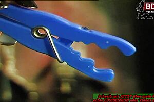 german amateur engages in bdsm session with domina and slave in latex fetish play