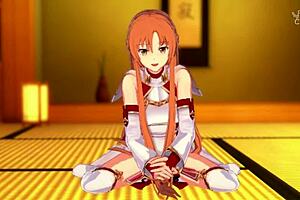 Asuna gives JOI with pussy play and cum countdown 😏