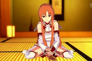 Asuna gives JOI with pussy play and cum countdown 😏