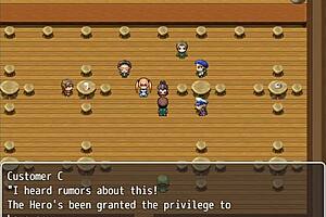 fucking waitress in bar in front of her dad - geezer hero rpg part 2 😏