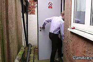 i watched that nasty hottie take a huge cum load on her face and gulp it all down in this extreme blowbang