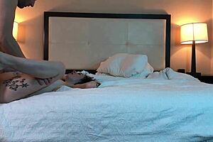 Hot tatted petite beauty fucks in missionary position