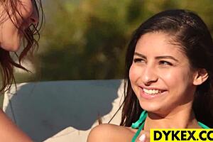 I enjoy outdoor lesbian sex with two hot young gals using toys