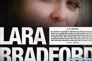 in the lesbian trio, the blonde babe gets blindfolded for scissoring and muff diving fun.