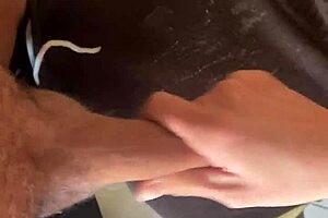 Intriguing custom video where a petite wife gives handjob and blowjob leading to cumshot in jersey for her follower