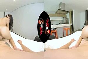 Hey, check out this tiny latina teen's tight pussy pounding in VR