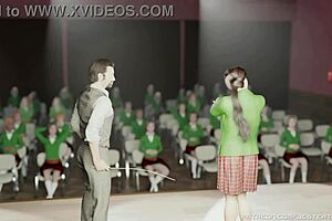 Animated spanking series scene with bdsm whipping humiliation