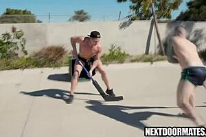 I Watch Athletic Gays Playing Hockey Then Banging Bareback in Locker Room