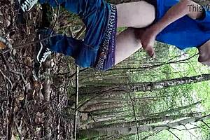 A risky masturbation session in the forest.