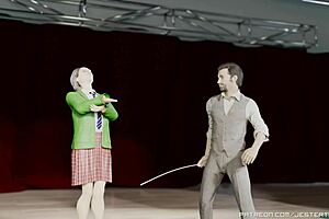 Animated spanking series scene with bdsm whipping humiliation