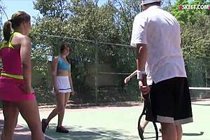 Redhead Tennis Player Receives Blowjob From Coach Outdoors