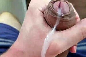 Young twink jerks big dick solo