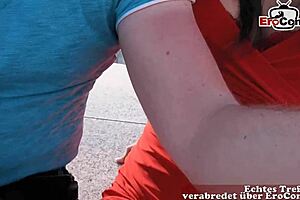 German guy meets cute Spanish teen for public banging