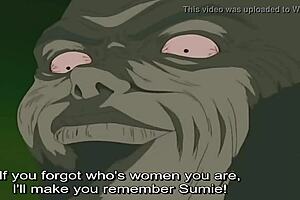 Horny anime ecchi giving titjob in hentai style