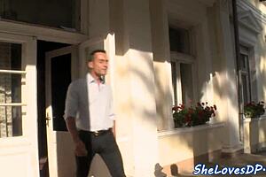 How does a bigtits babe handle doggystyle and double penetration?