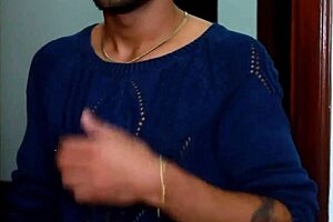 Gay twink fucks brother bareback in girlfriend's room.