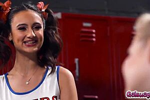 Cheerleadears Eliza Ibarra And Coco Lovelock Had Energetic Sex Right There In The Locker Room