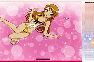 Kousaka Kirino Strips Clothes While Playing Arkanoid Game in Hentai