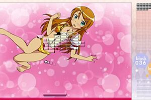 Kousaka Kirino Strips Clothes While Playing Arkanoid Game in Hentai