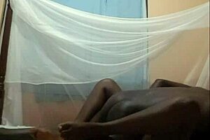 pussy gets drilled in anal sex, the ebony big ass amateur loving every thrust from the black cock.