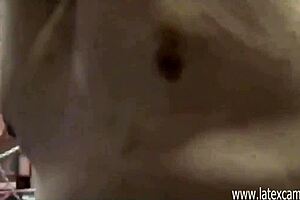 Painful whipping by Asian mistress with glasses