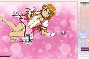 Kousaka Kirino Strips Clothes While Playing Arkanoid Game in Hentai