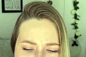 Hey, watch this blonde suck a huge dildo live!