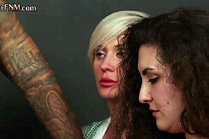 Sluts in uniform jerk black cock on college