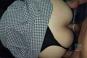 Mexican Skinny Babe Rides Dick Then Takes Anal Debut In Threesome With Loud Screams She Can't Handle.