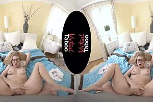 Virtual taboo, let's do homework with blonde big tits and handjob