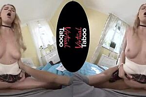 Virtual taboo, let's do homework with blonde big tits and handjob