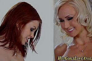 Redhead Lesbian Toys Her Tight Hole for First Time