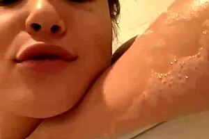 Ritafox washes her gorgeous tits and pussy up close