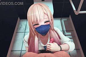 Kitagawa Caught in Toilet for Wild Hentai Action