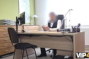 Wow! Milf strips for cash in wild office deal!